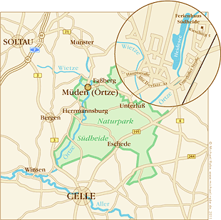 Umgebungskarte Müden/Örtze im Herzen der Lüneburger Heide, Südheide